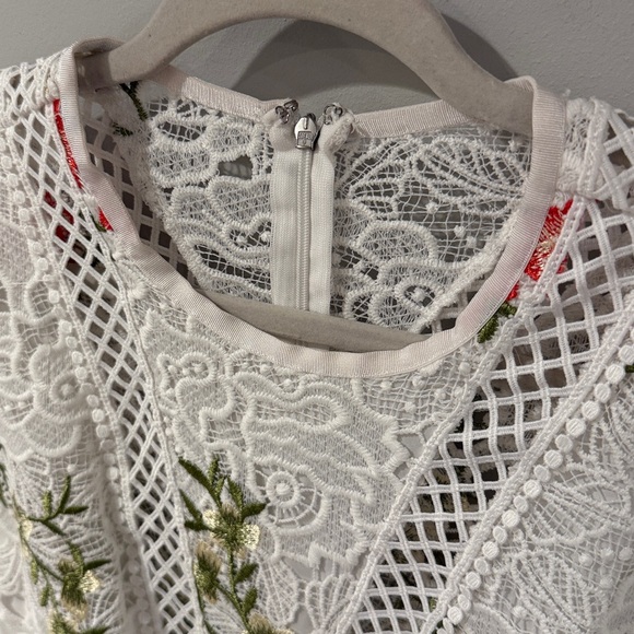 SAYLOR | Robbie White Lace Dress with Floral Embroidery - Picture 15 of 17